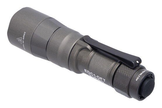 SureFire EDC Dual Fuel Turbo LED Flashlight in Gray has a click switch for easy activation